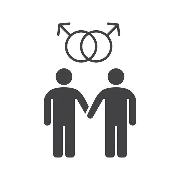 Pareja gay glifo icono — Vector de stock