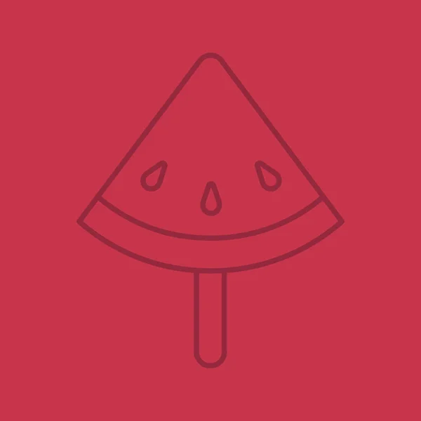 Tranche de pastèque sur l'icône bâton — Image vectorielle