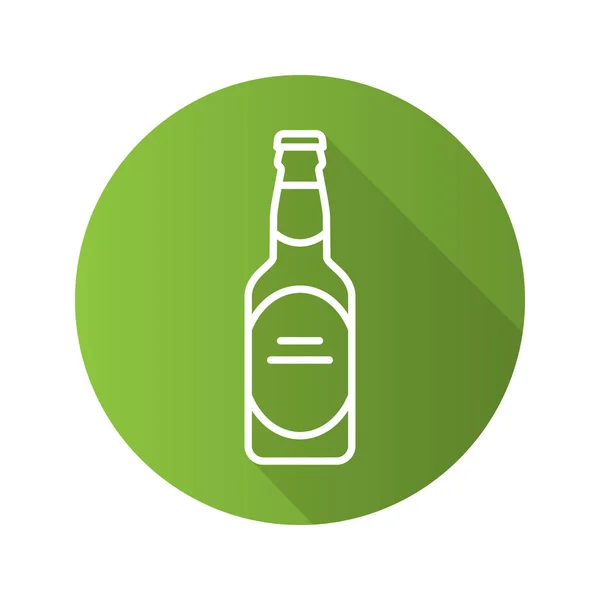 Garrafa de cerveja ícone plana — Vetor de Stock
