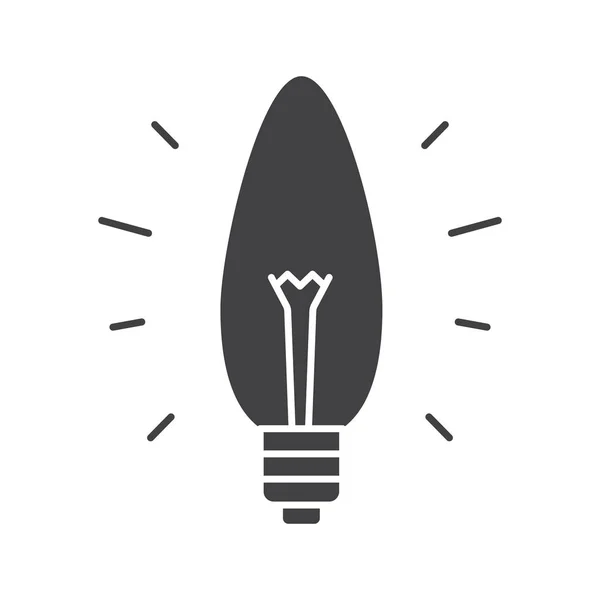 Energiesparlampen-Glyphen-Symbol — Stockvektor