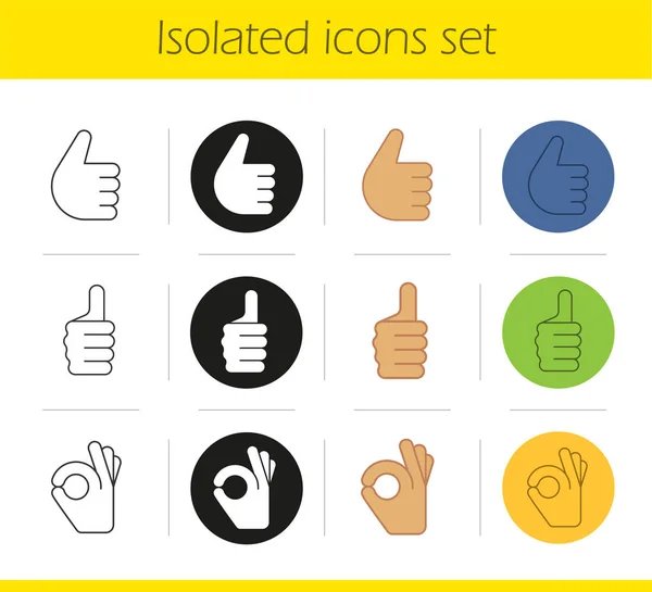 Sada ikon gesta rukou — Stockový vektor