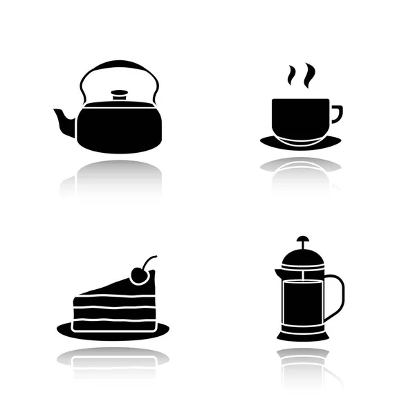 Conjunto de iconos de té y café — Vector de stock