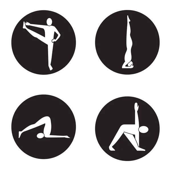 Conjunto de ícones de asanas de ioga —  Vetores de Stock
