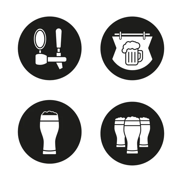 Conjunto de ícones de pub de cerveja — Vetor de Stock