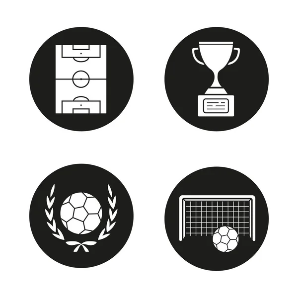 Conjunto de iconos del campeonato de fútbol — Vector de stock