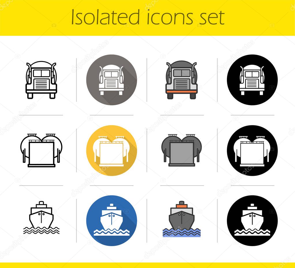 Oil industry icons set