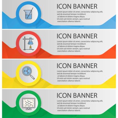 Kimyasal laboratuvar afiş şablonlar kümesi