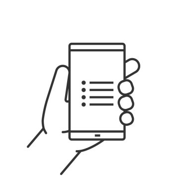 El ele tutuşan akıllı telefon simgesi