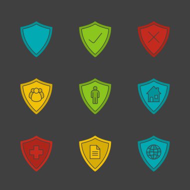 Koruma kalkanları Icons set