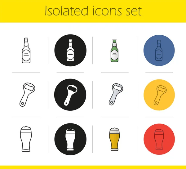 Bier pictogrammen set — Stockvector