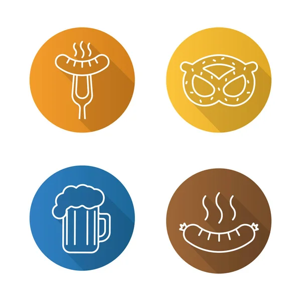 Conjunto de iconos de snacks de cerveza — Archivo Imágenes Vectoriales