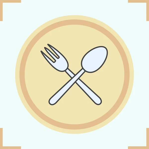 Forchetta incrociata e cucchiaio — Vettoriale Stock