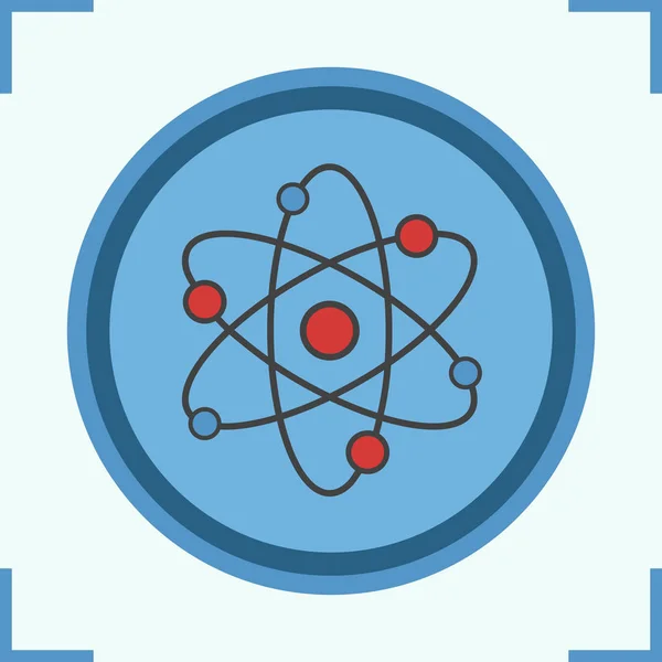 Atom Barevná ikona — Stockový vektor