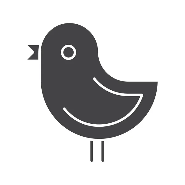 Kip zwart pictogram — Stockvector