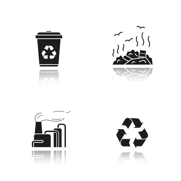 Zestaw ikon gospodarki odpadami — Wektor stockowy