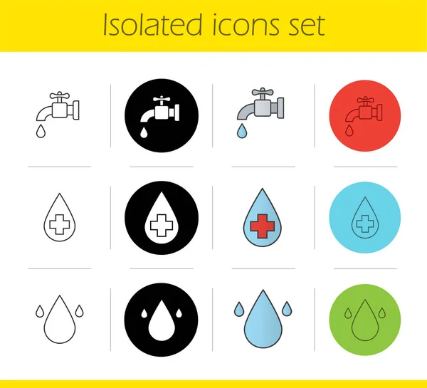 Conjunto de iconos de recursos hídricos — Vector de stock