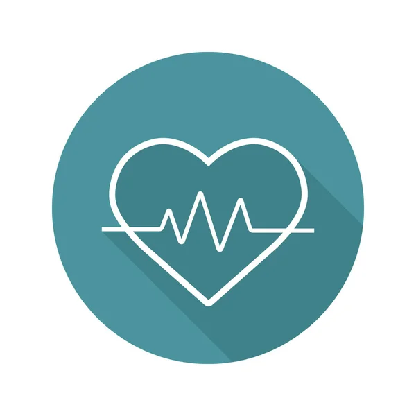 Icône plate Heartbeat — Image vectorielle