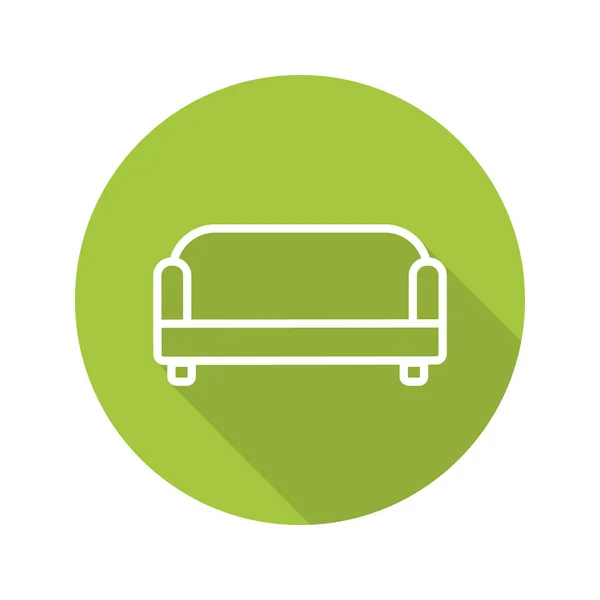 Couch-grüne Ikone — Stockvektor