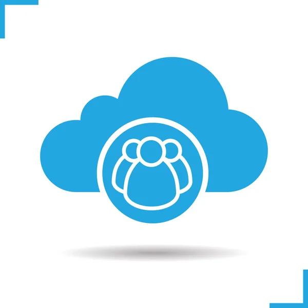 Cloud storage users icon — Stock Vector