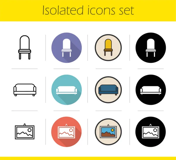 家具のアイコンセット — ストックベクタ