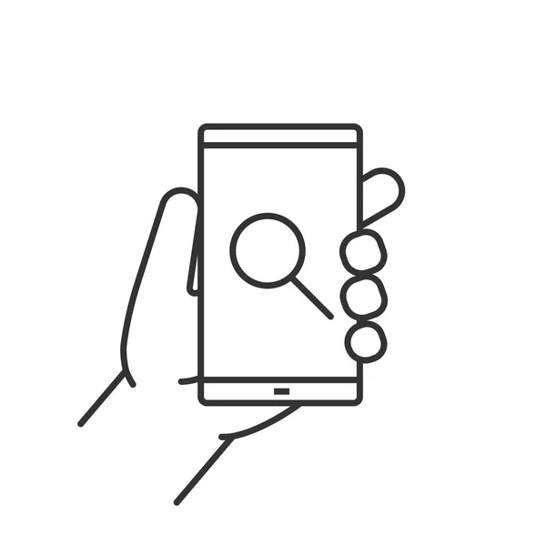 Smartphone zoeken app pictogram — Stockvector