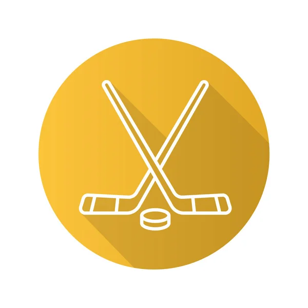 Hockey sticks en puck pictogram — Stockvector