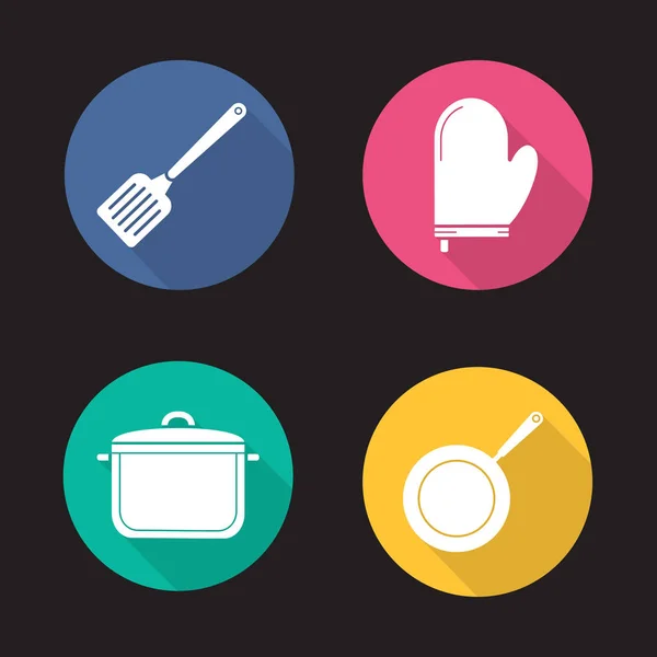 Conjunto de iconos de utensilios de cocina — Vector de stock