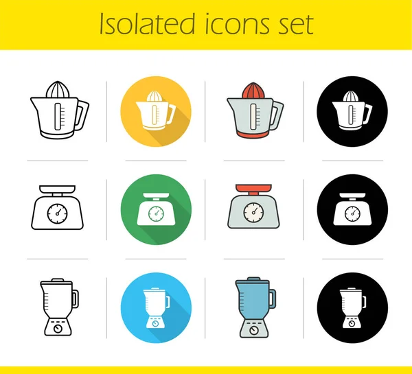 Conjunto de iconos electrónicos de cocina — Archivo Imágenes Vectoriales