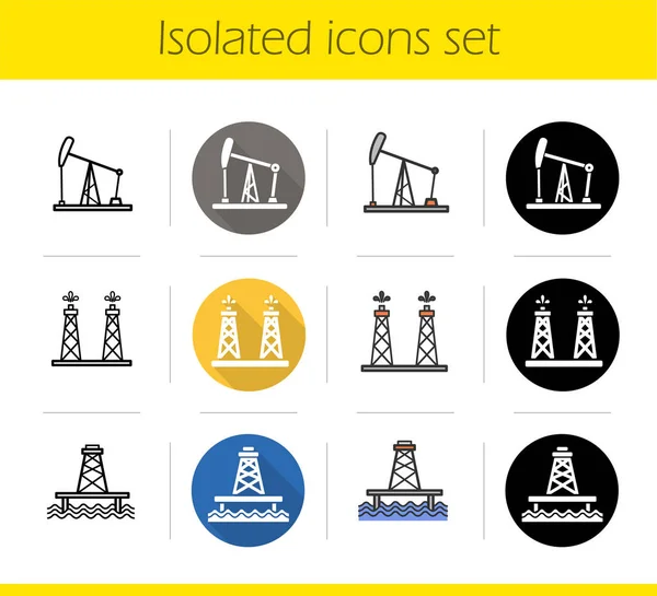 Conjunto de ícones da indústria do petróleo —  Vetores de Stock
