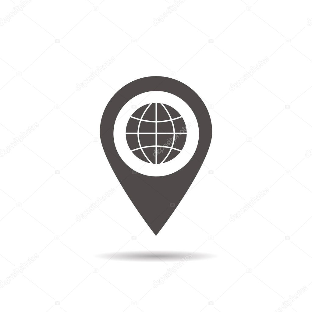 Nearby internet cafe location icon. Cybercafe pinpoint. Vector isolated illustration
