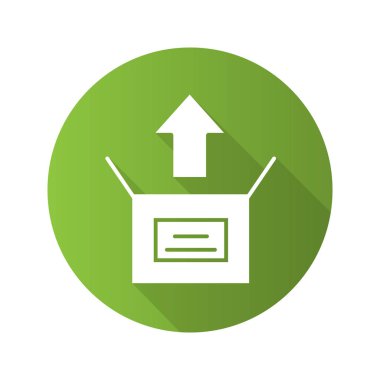 Unboxing düz simgesi