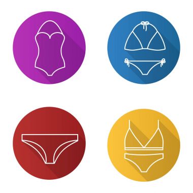Kadın iç çamaşırı Icons set
