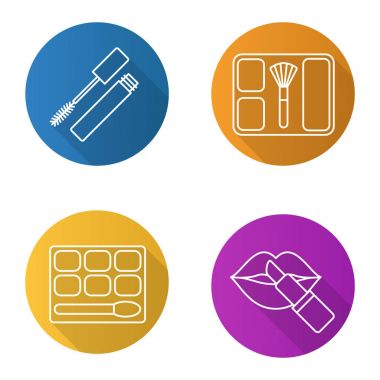 Kadın kozmetik Icons set