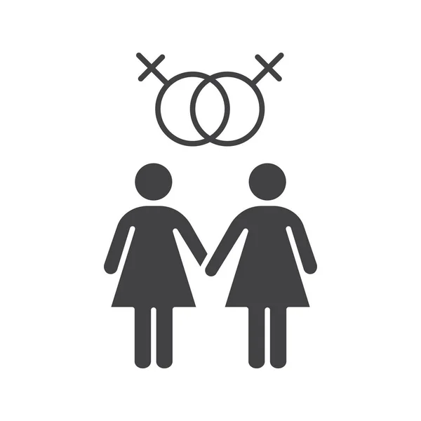 Пару лесбіянок значок — стоковий вектор