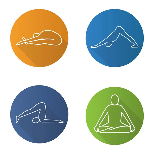 Yoga asana's pictogrammen — Stockvector