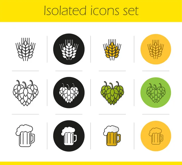 Bier pictogrammen set — Stockvector