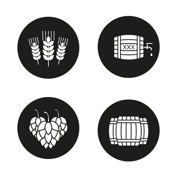 Conjunto de iconos de cerveza — Archivo Imágenes Vectoriales