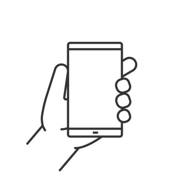 El ele tutuşan akıllı telefon. 