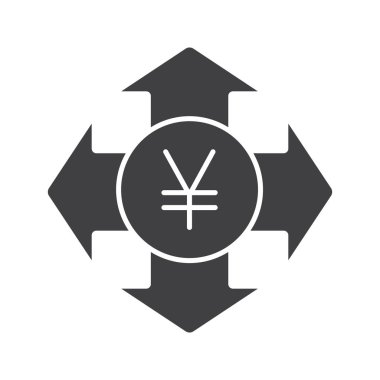 Para harcama glif simgesi