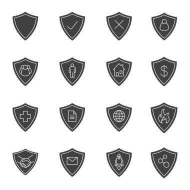 Koruma kalkanları Icons set