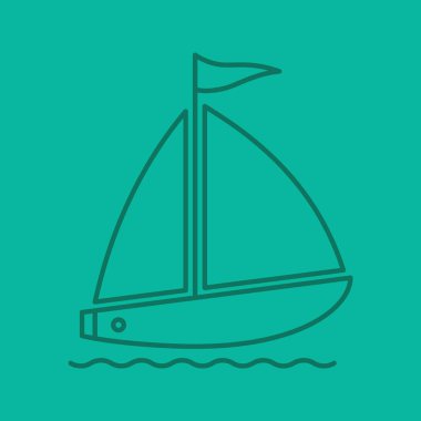 Yelkenli renk doğrusal simgesi