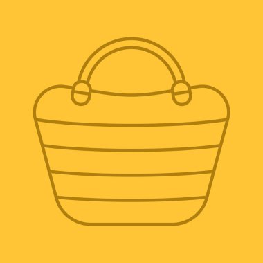 Plaj çantası doğrusal simgesi