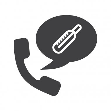 Telefon görüşmesi hastane simgesine