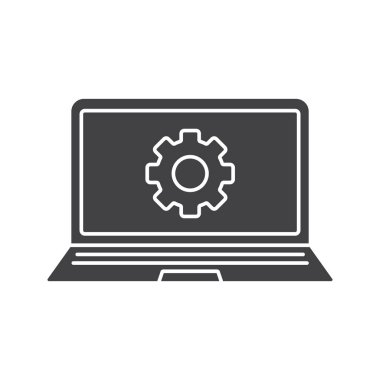 Dizüstü bilgisayar ayarları glif simgesi
