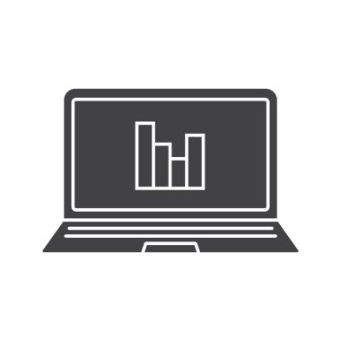 Dizüstü bilgisayar istatistikleri glif simgesi