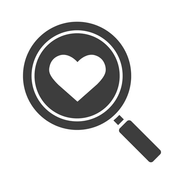 Love search glyph icon — Stock Vector