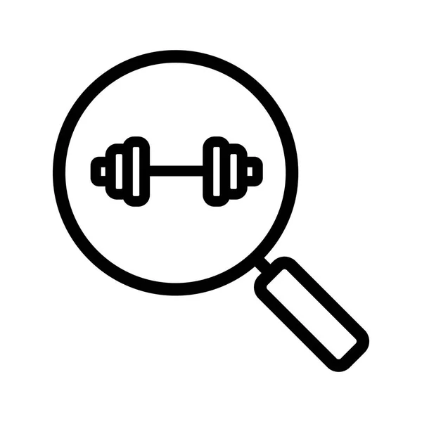 Gym search linear icon — Stock Vector