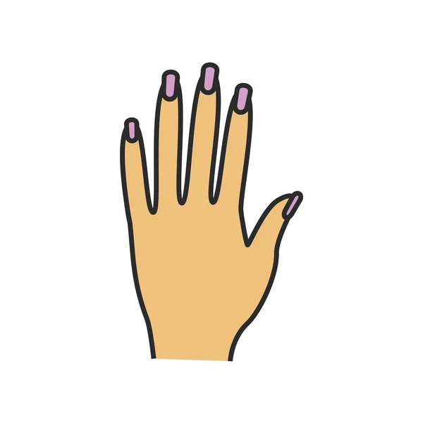 Woman's hand color icon — Stock Vector