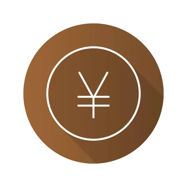 Icono lineal plano de yen — Vector de stock