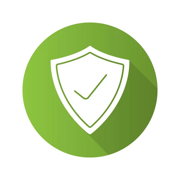 Verificación de seguridad icono plano — Vector de stock